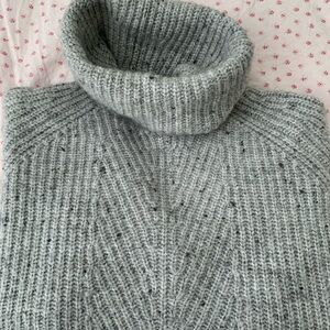 Madewell, Heather Gray sweater turtleneck pullover wool blend XS